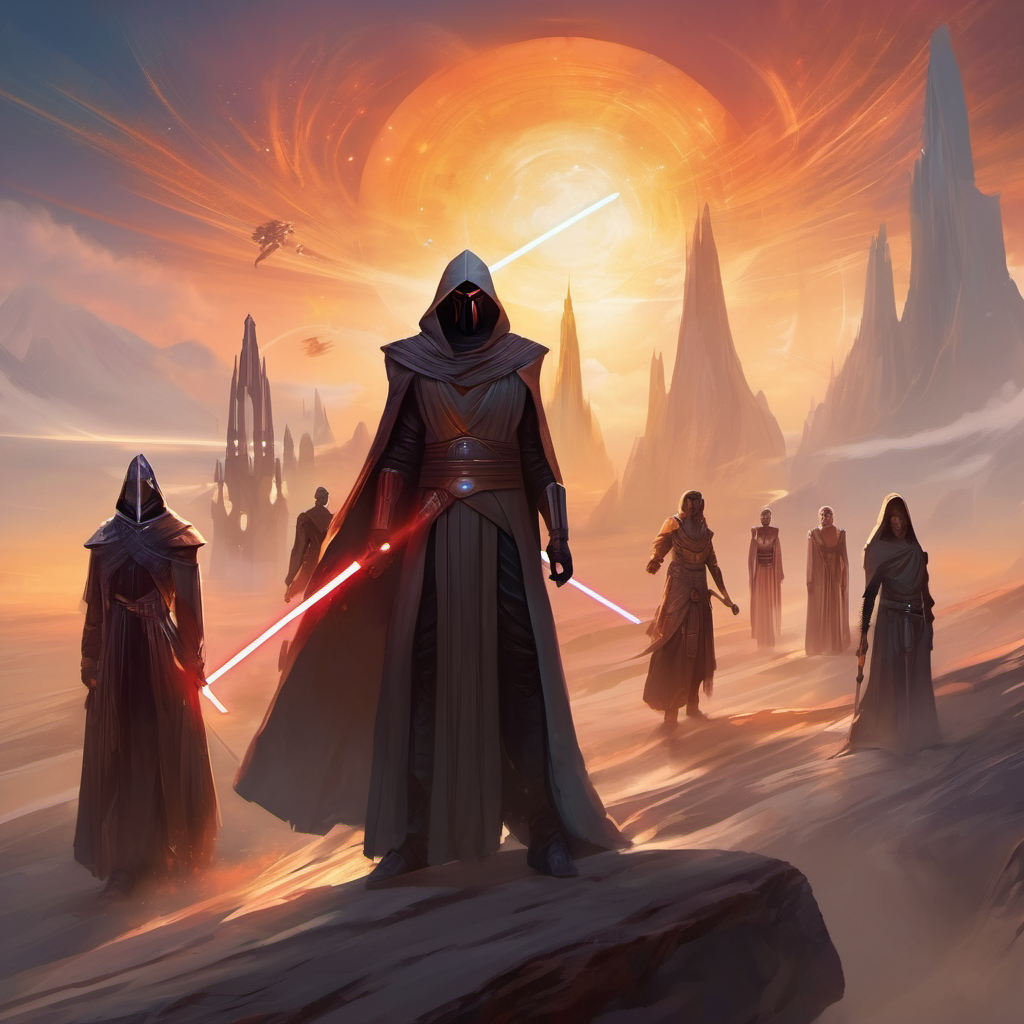 an image showing a group of powerful Jedi and Sith