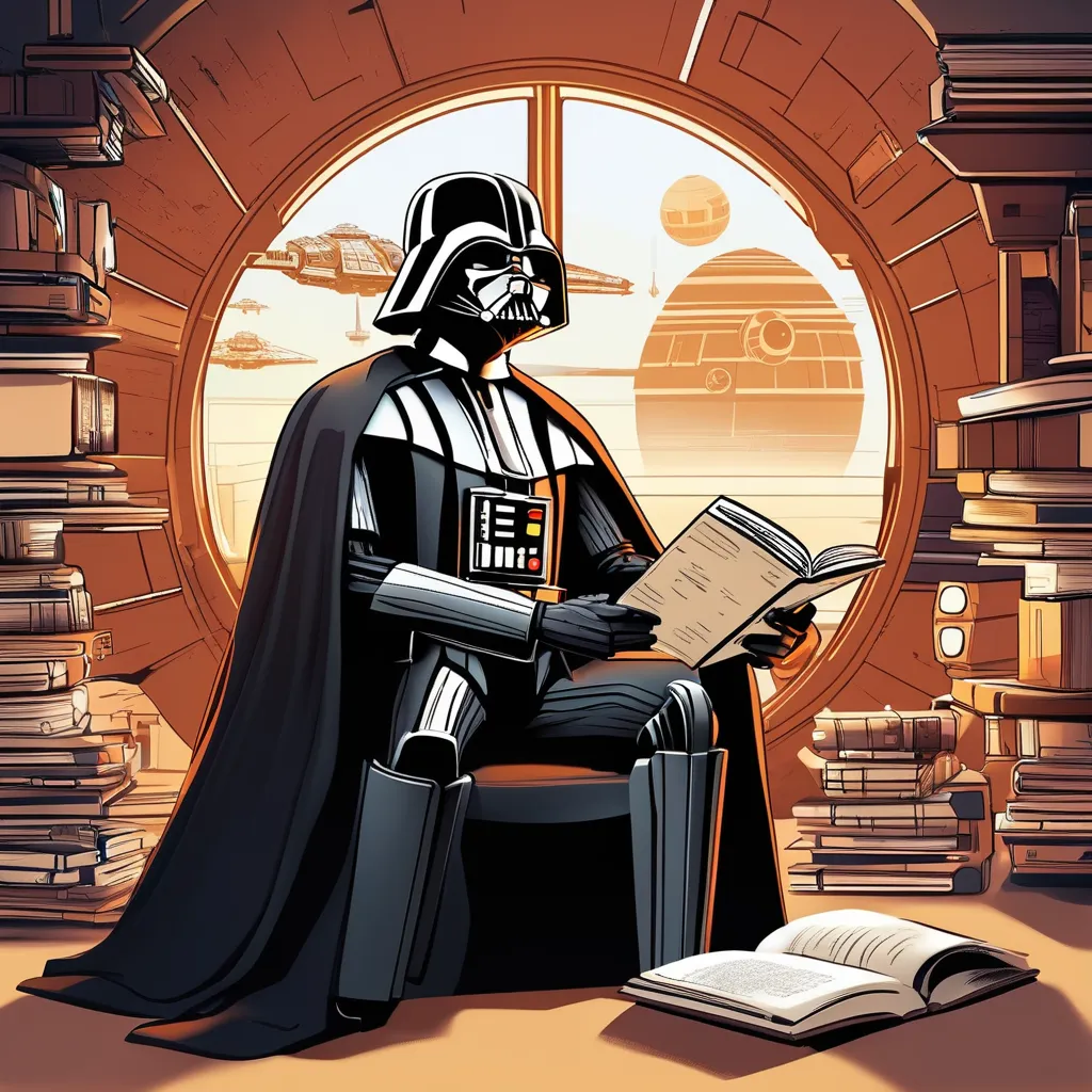 Darth Vader Reading Star Wars Books