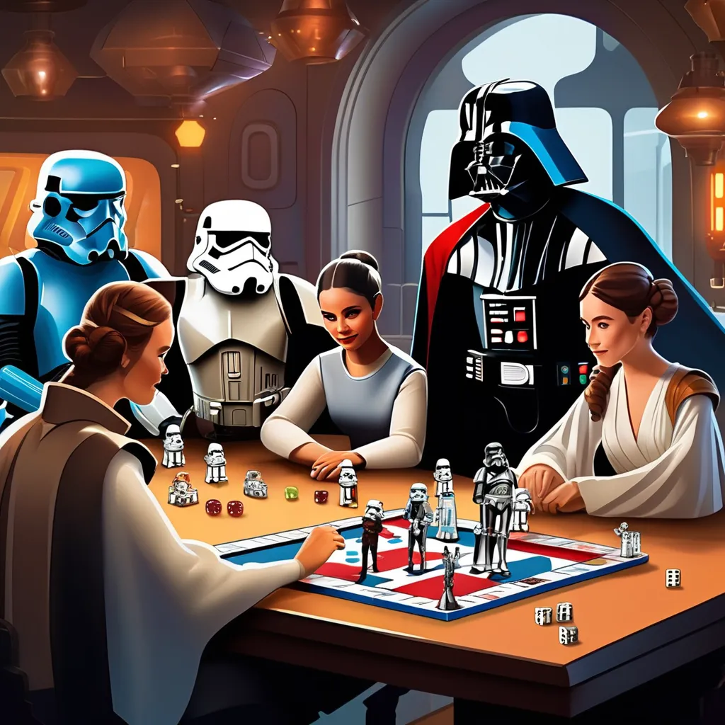 Family playing Star Wars Board Games