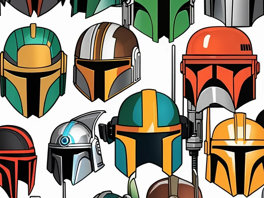 Images of Mandalorian helmets