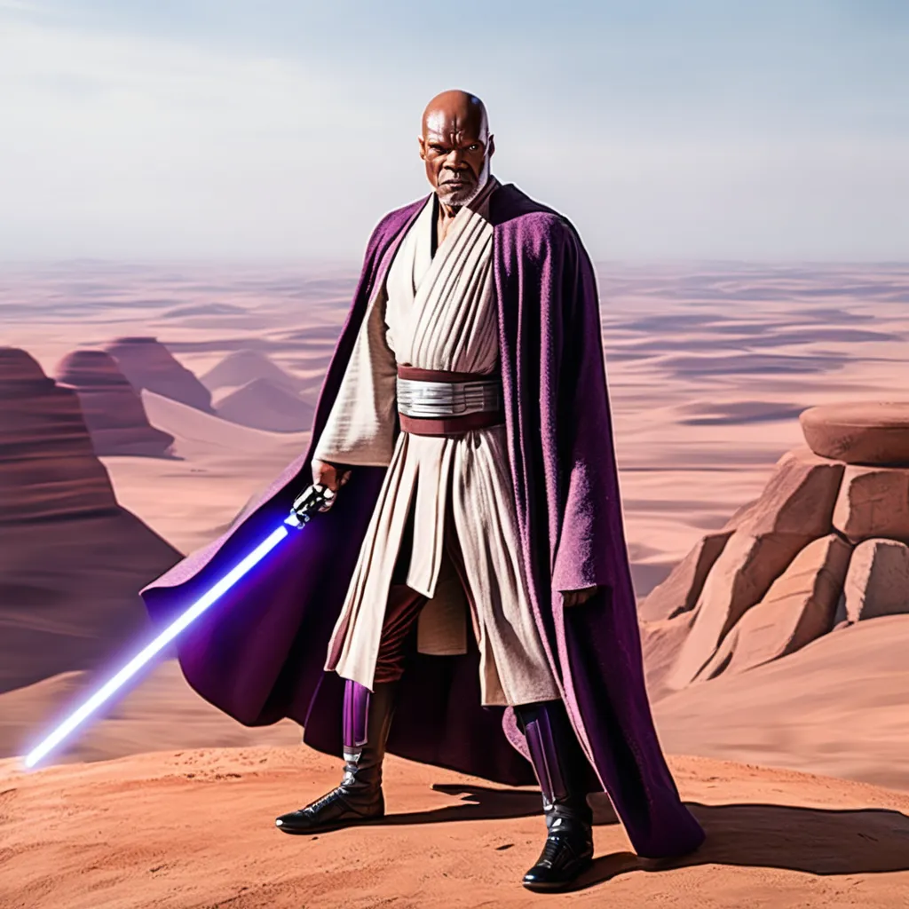 Mace Windu with lightsaber