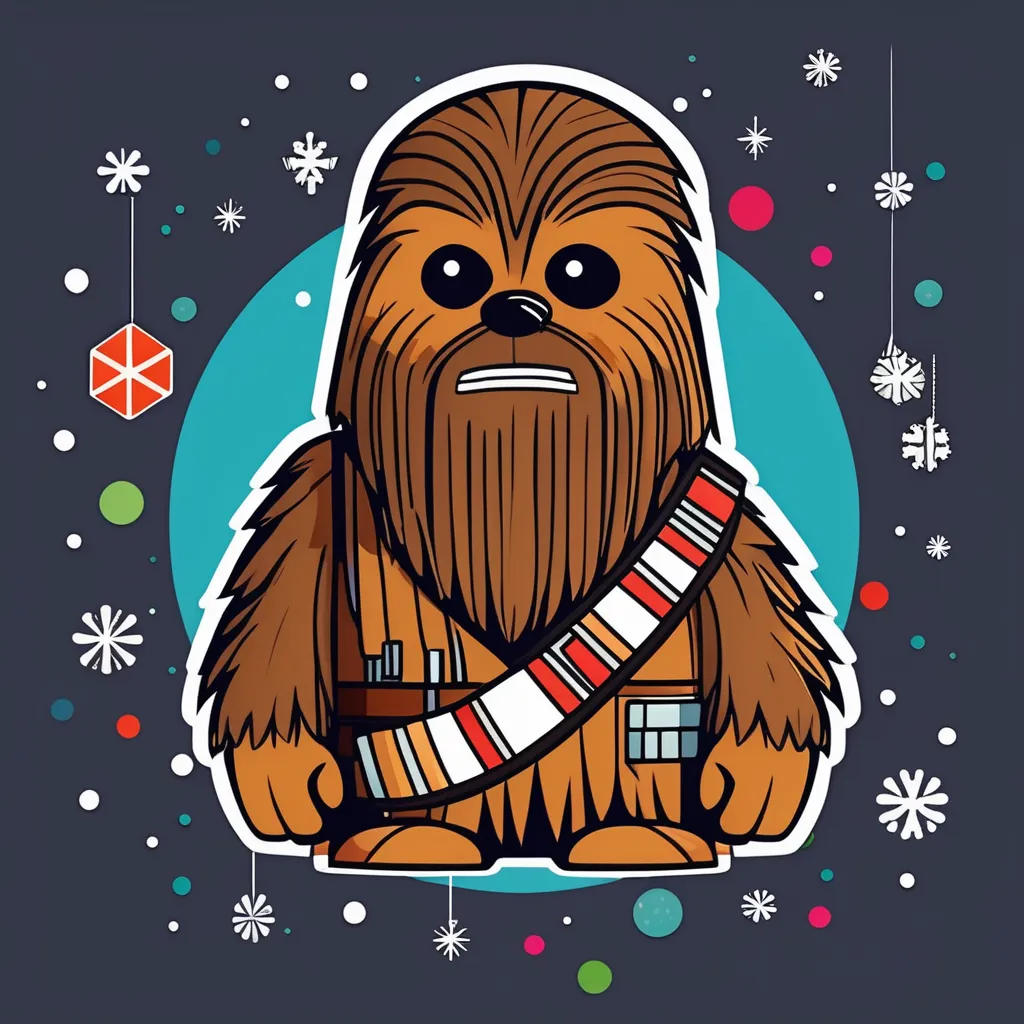 Chewbacca doing festive crafts