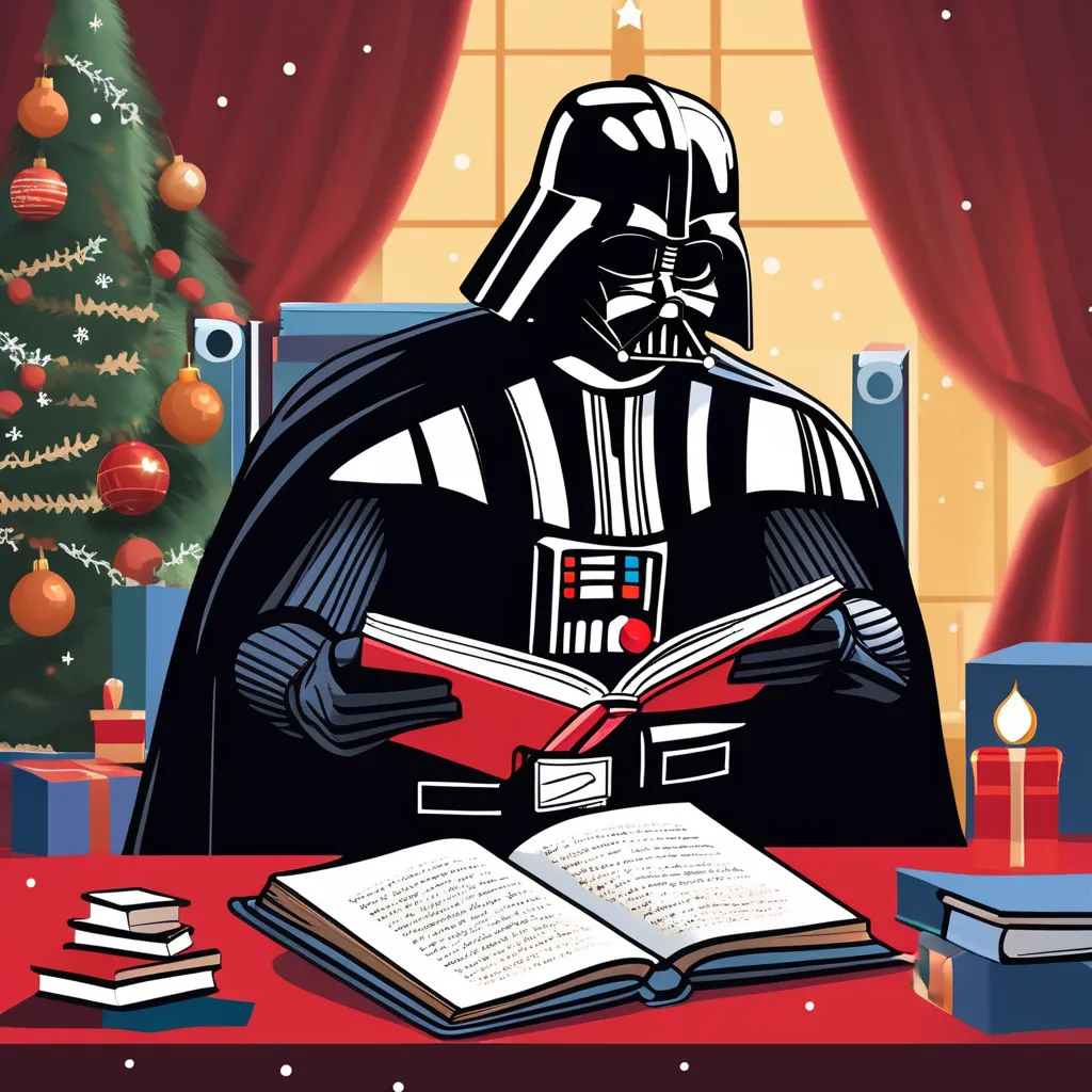 Darth Vader reading Star Wars Holiday-Themed Books