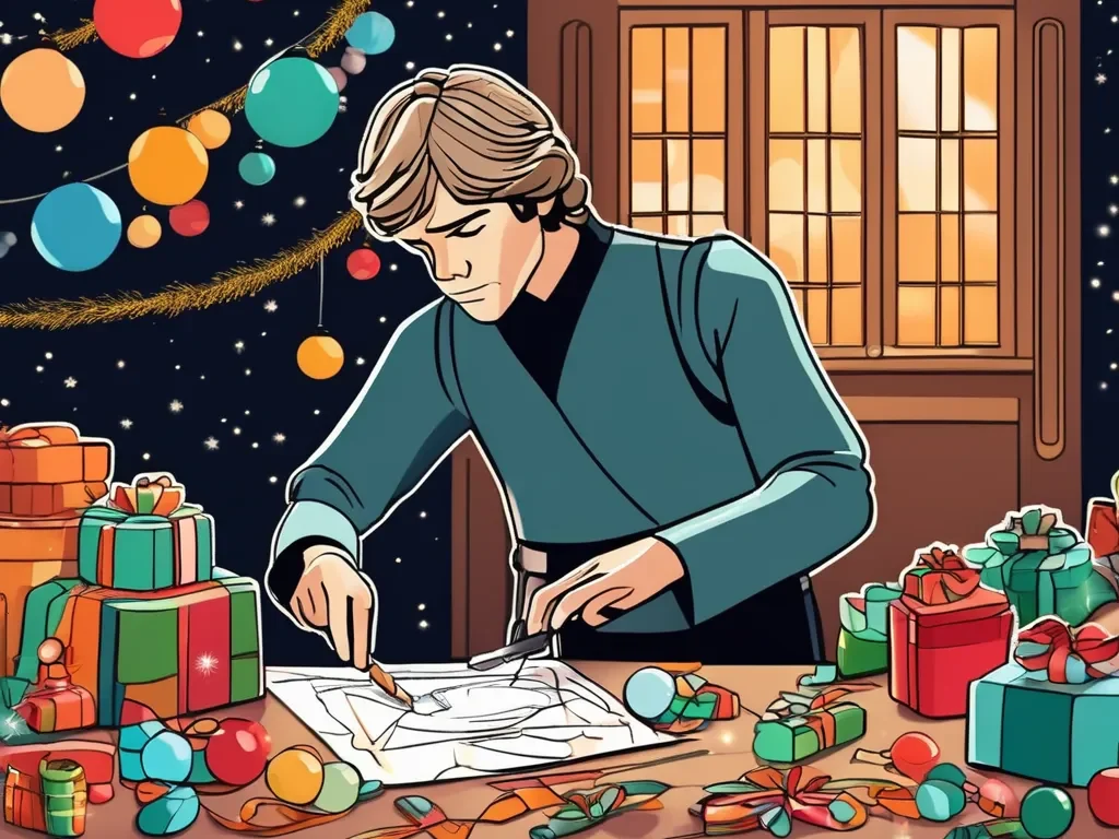 An image of Luke Skywalker doing DIY Star Wars Holiday Crafts