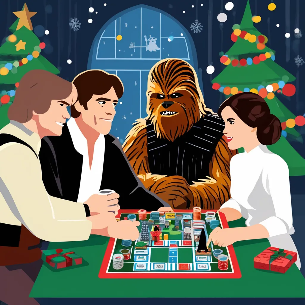 Characters from Star Wars playing Star Wars Board Games