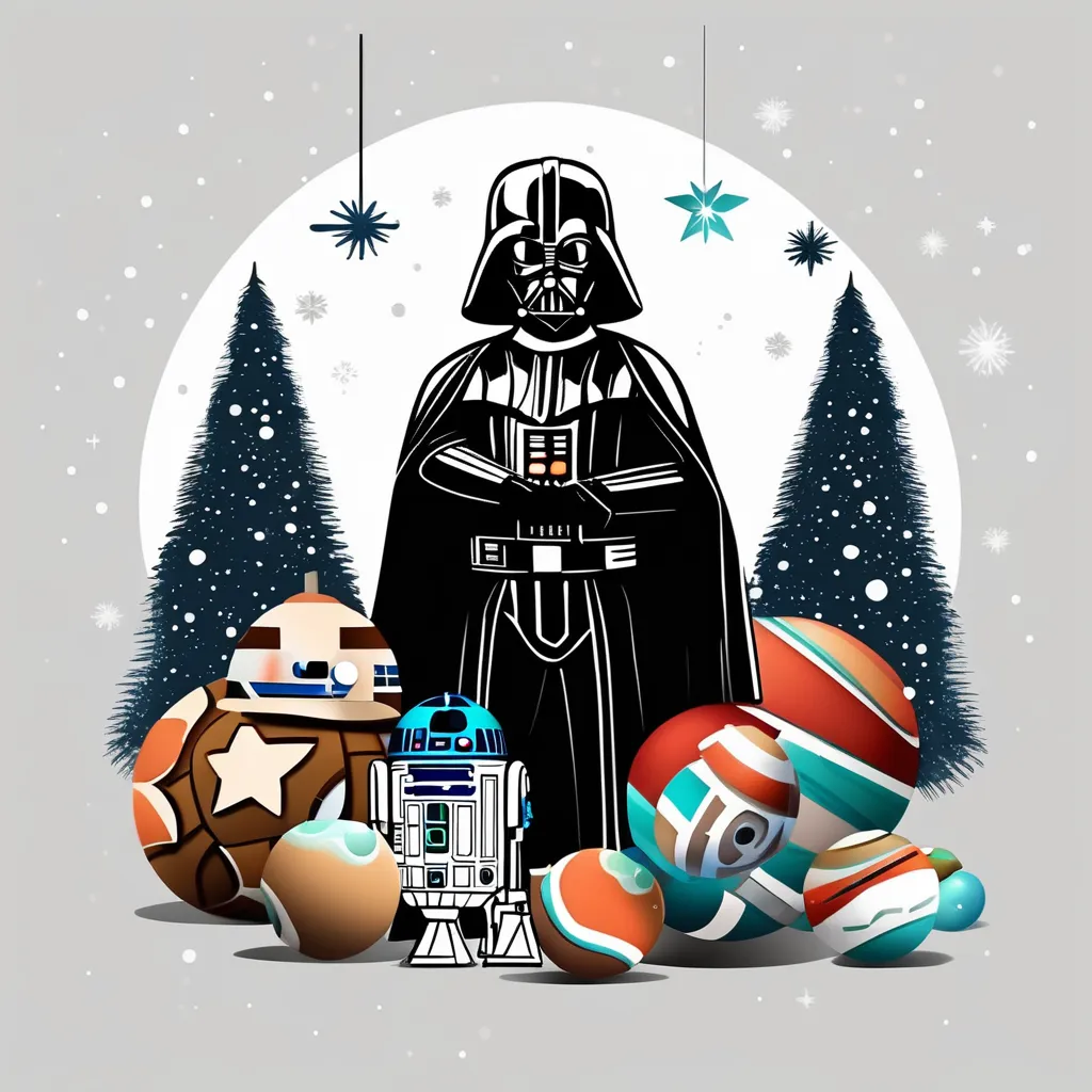 Darth Vader with Christmas trees