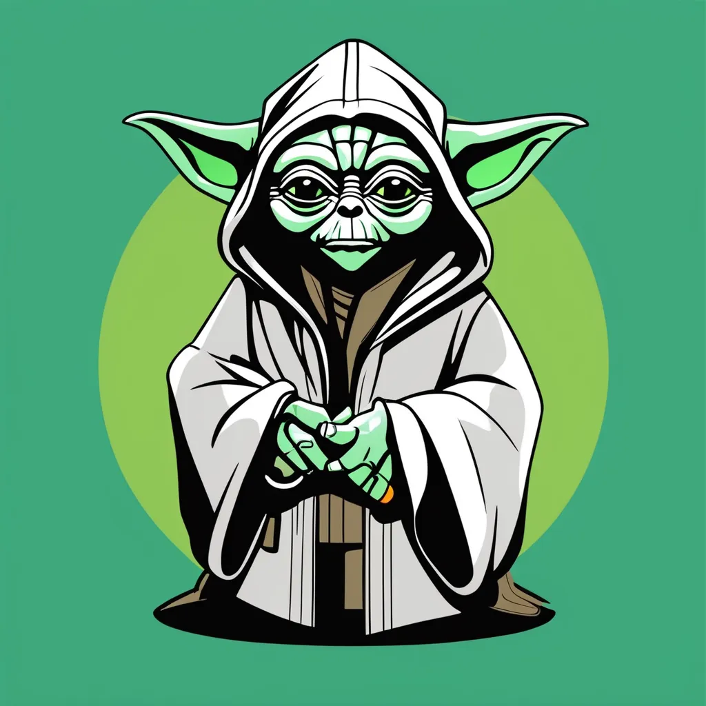 An image of Yoda wearing a hoodie